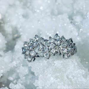 Sterling Silver Zigzag CZ Ring Sz 7